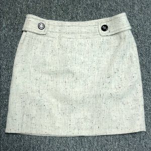 Grey wool skirt with button detail